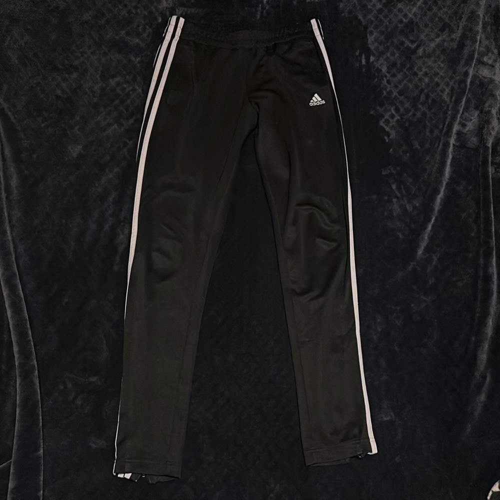 Adidas Black Sweatpants with Signature Stripes